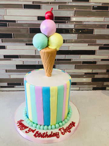 Ice cream cone fondant Cake