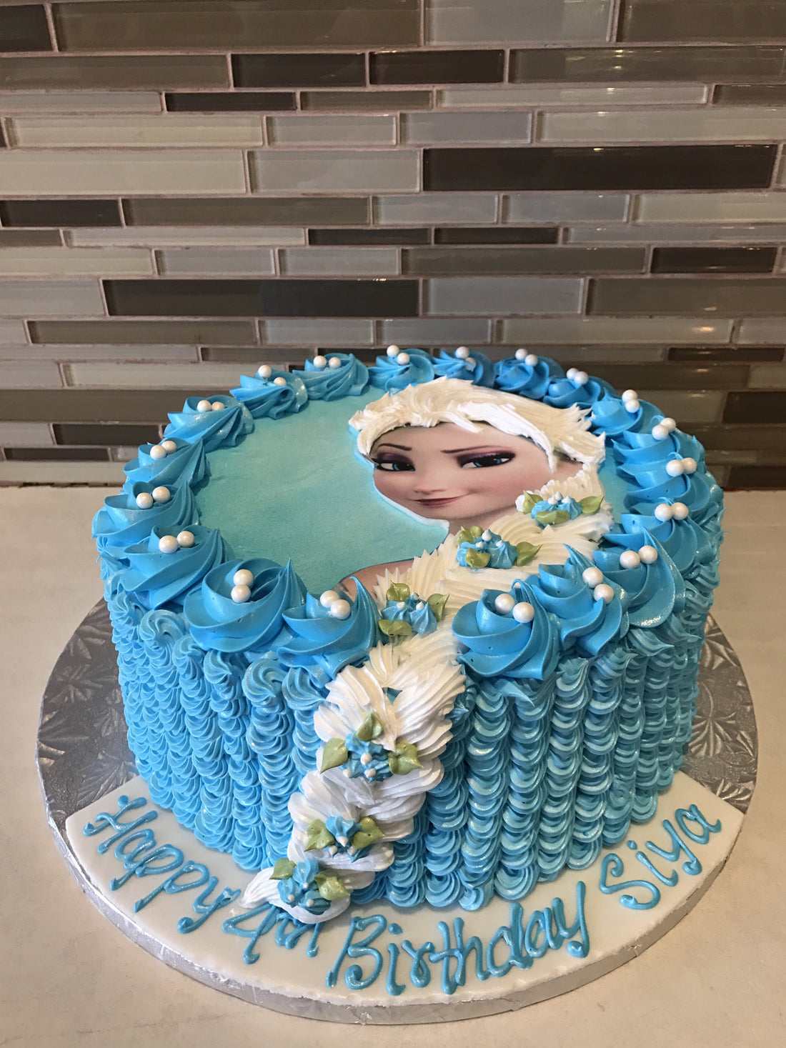 Frozen Rosette Cake