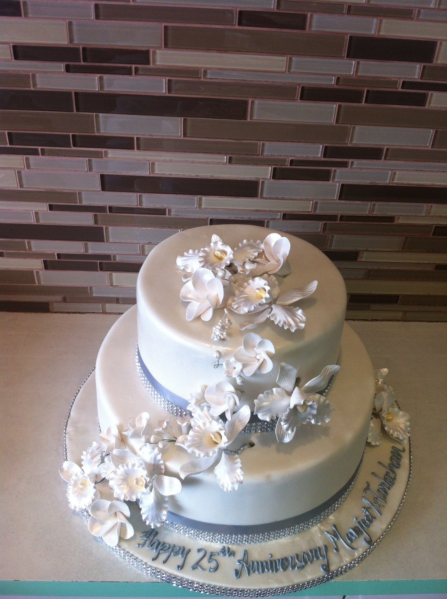Orchid fondant Cake