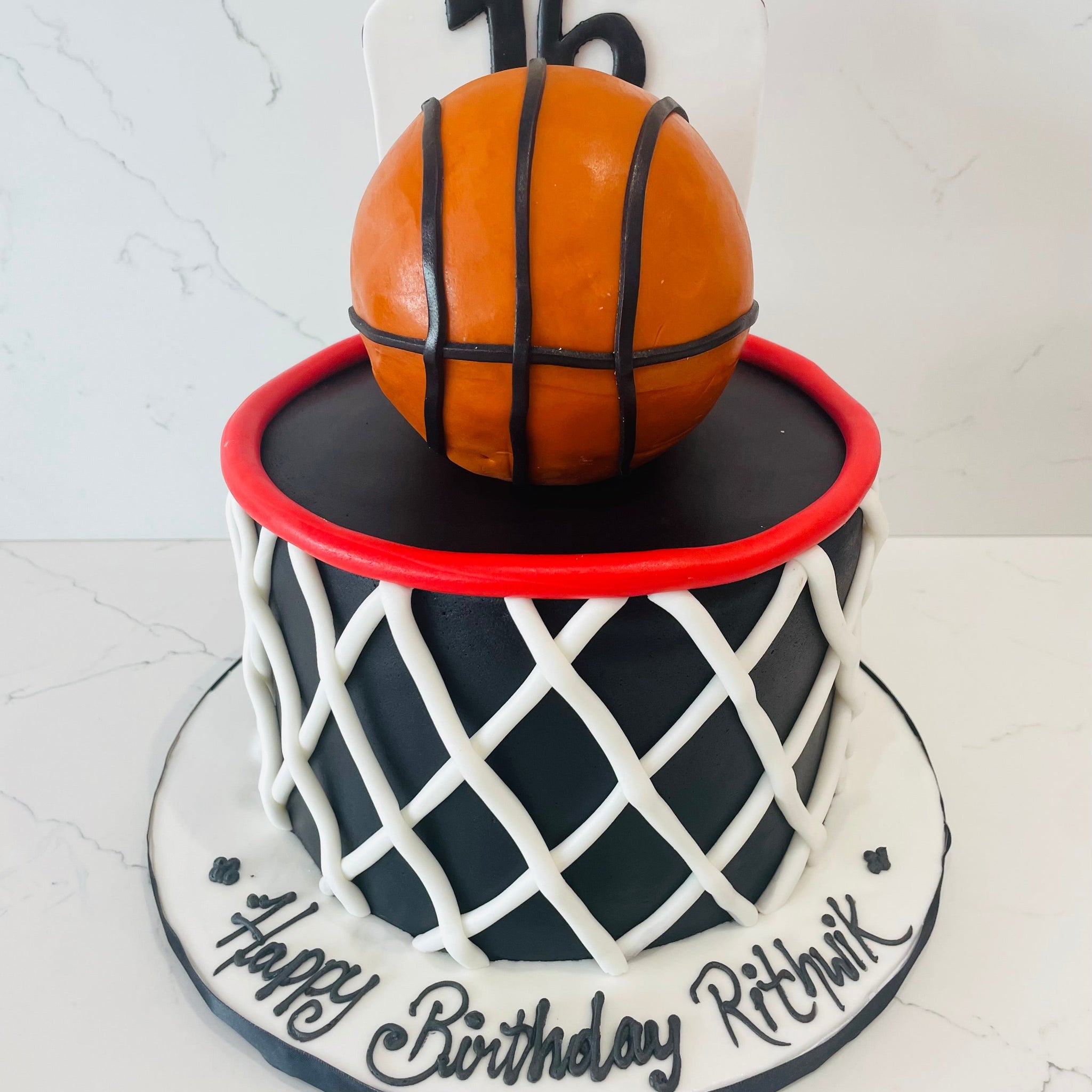 Rithwik Basketball Fondant Cake