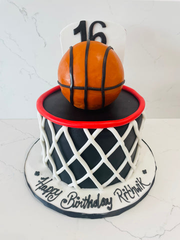 Rithwik Basketball Fondant Cake