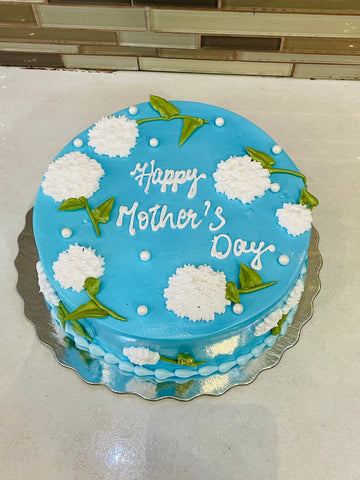 BLUE & WHITE MOTHERS DAY CAKE