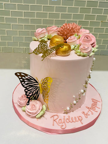 ROSE GOLD BUTTERFLY BIRTHDAY CAKE