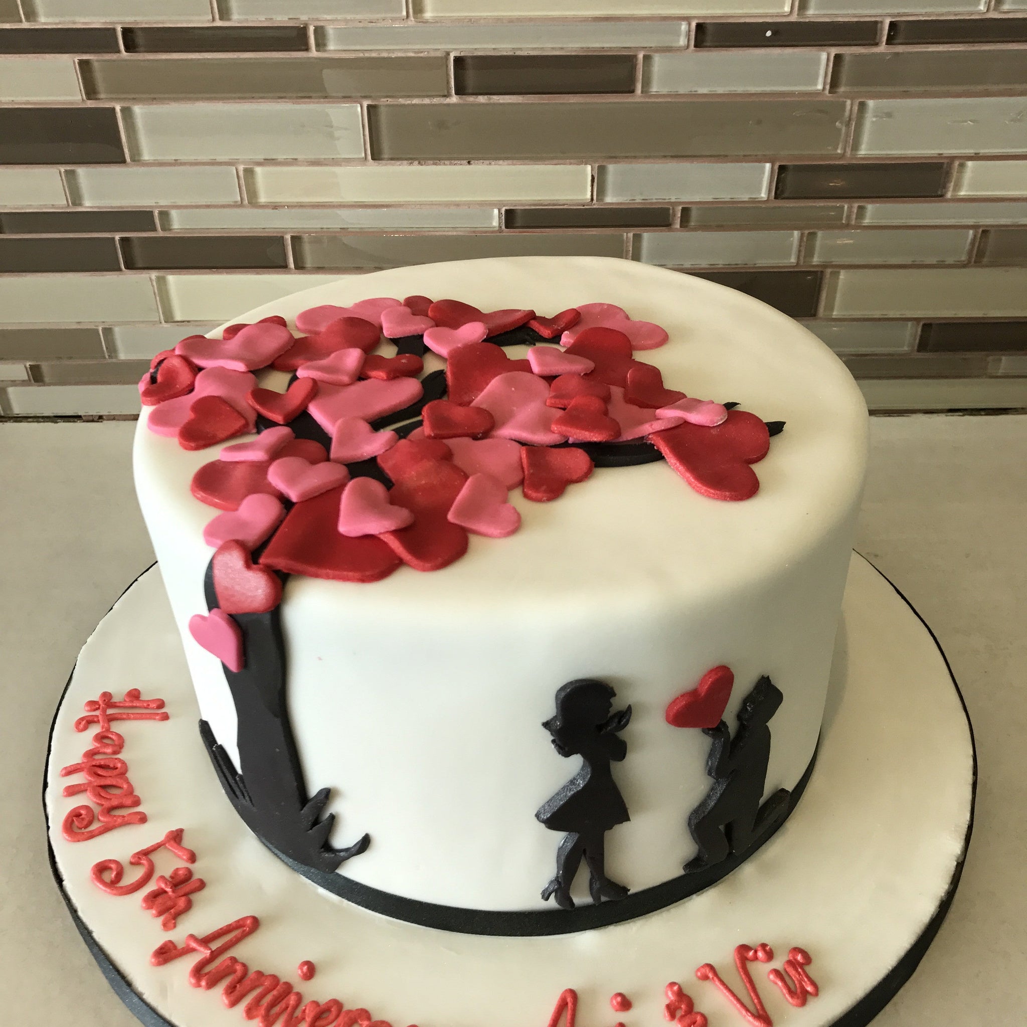 Tree of Hearts Fondant Cake