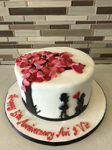 Tree of Hearts Fondant Cake