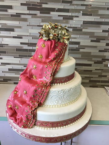 Indian Drape Wedding Cake