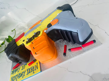 NERF GUN FONDANT MOLDED CAKE