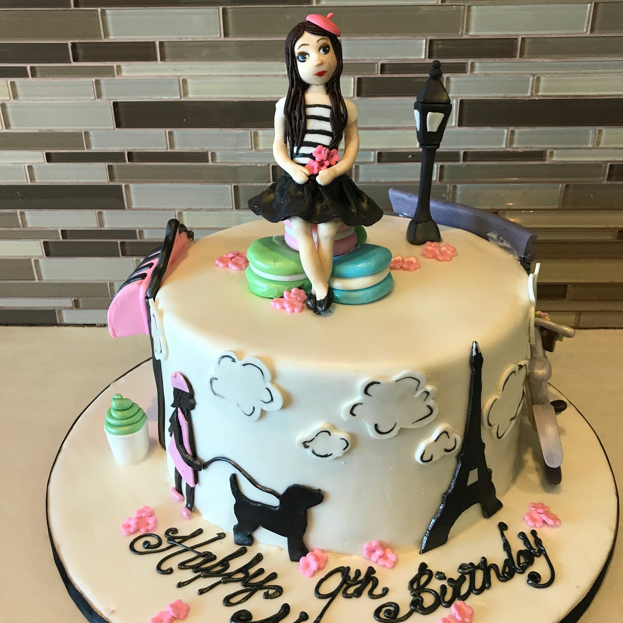 Paris Themed Fondant Cake