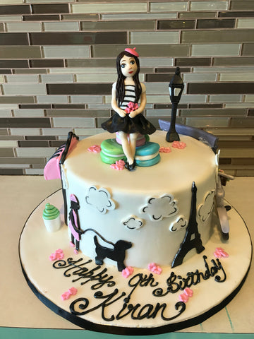 Paris Themed Fondant Cake