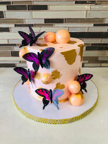 PEACH BUTTERFLY CREAM CAKE