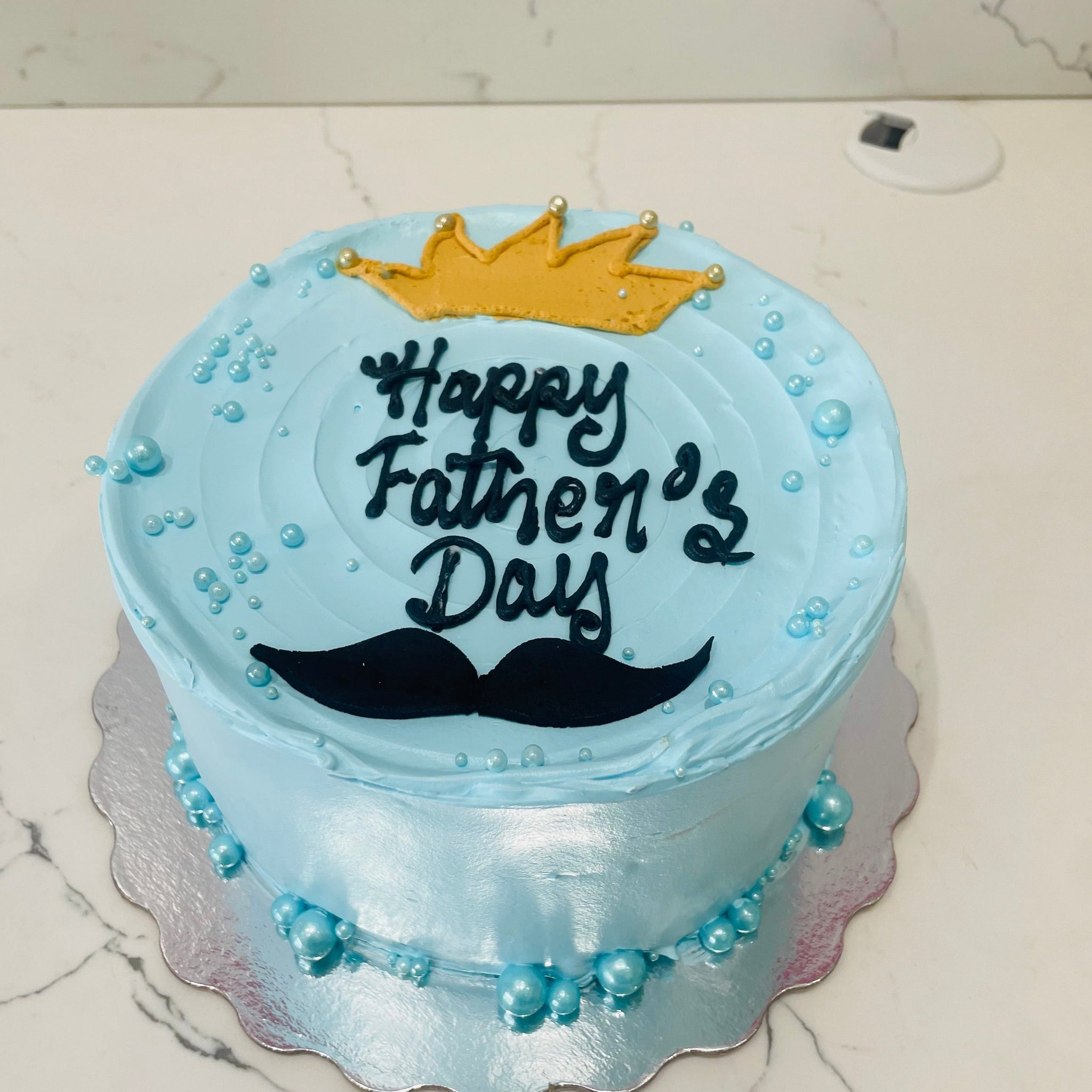 MOUSTACHE & PEARLS FATHER'S DAY CAKE