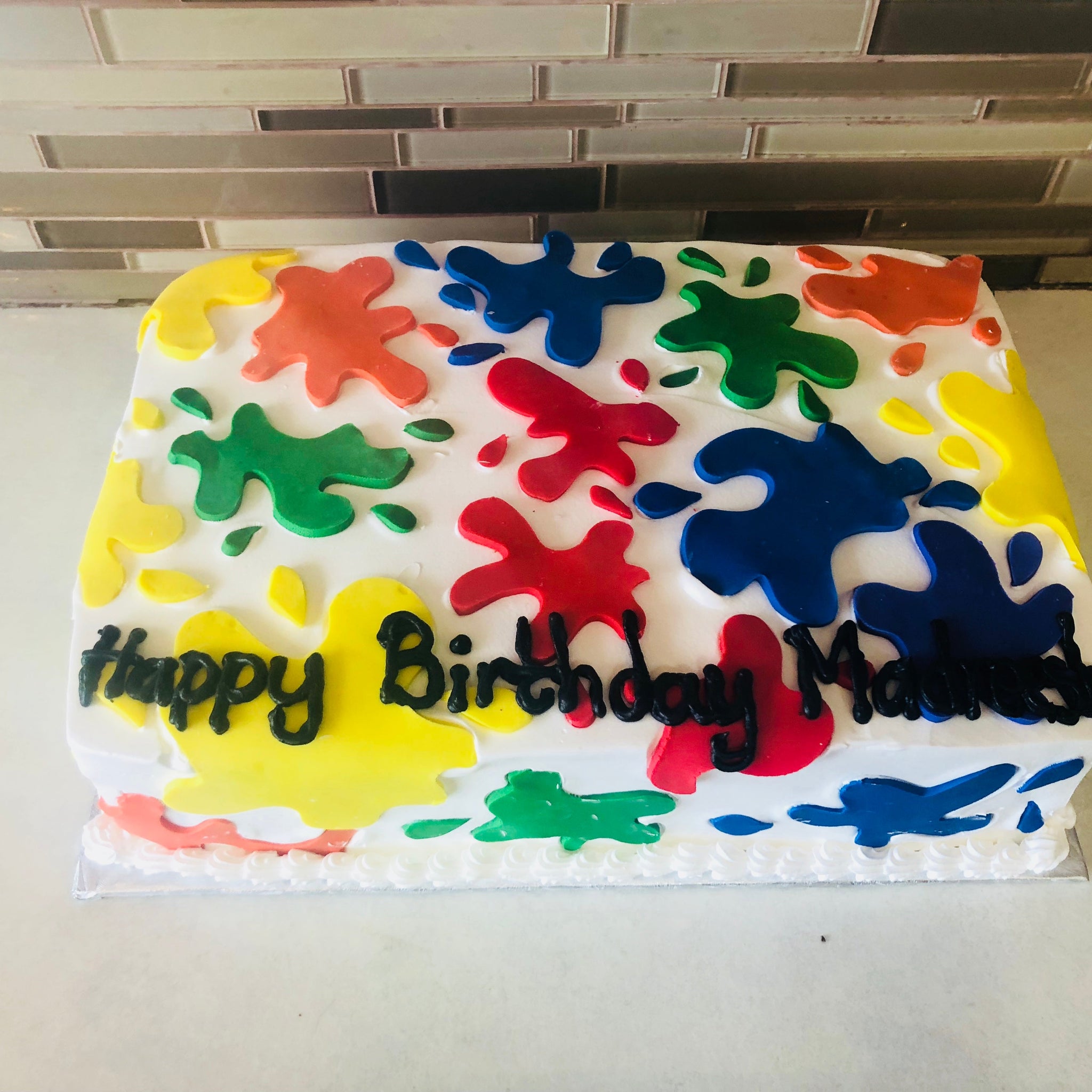 PAINT SPLASH BIRTHDAY CAKE