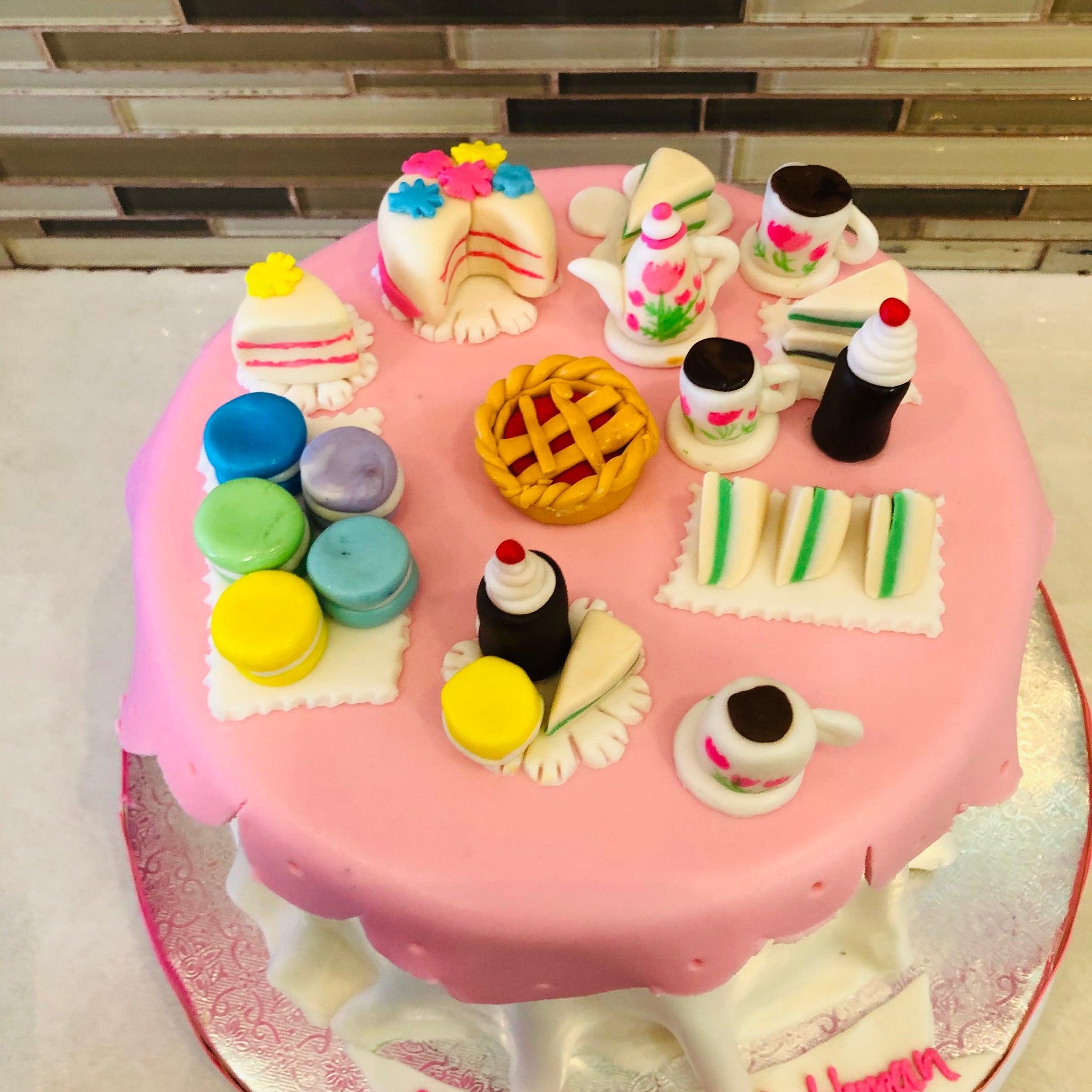 TEA PARTY FONDANT BIRTHDAY CAKE