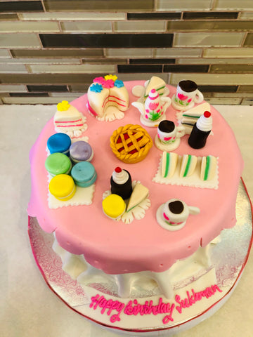 TEA PARTY FONDANT BIRTHDAY CAKE