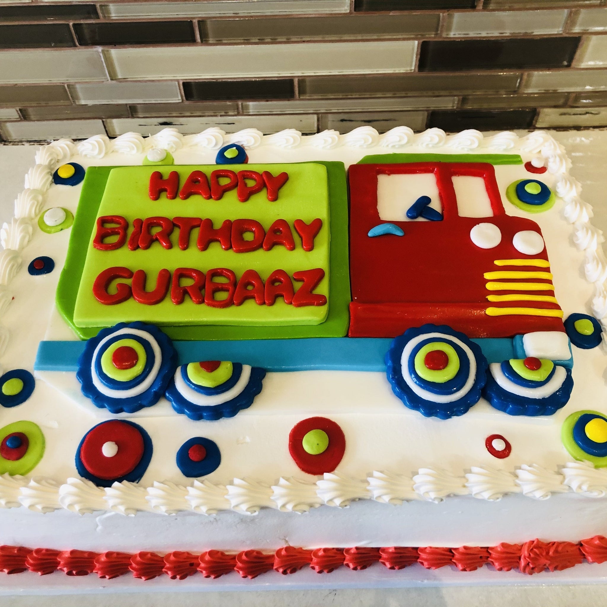 FIRE TRUCK BIRTHDAY CAKE