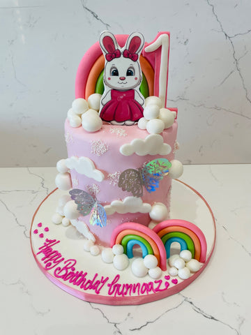 Bunny Rainbow Fondant Cake