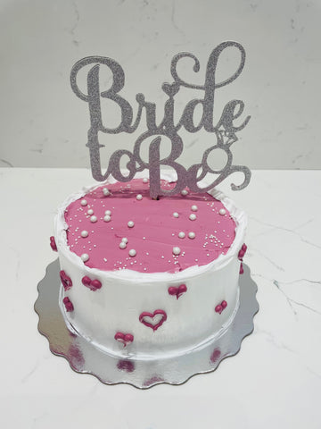 PINK & SILVER BRIDE TO BE CAKE