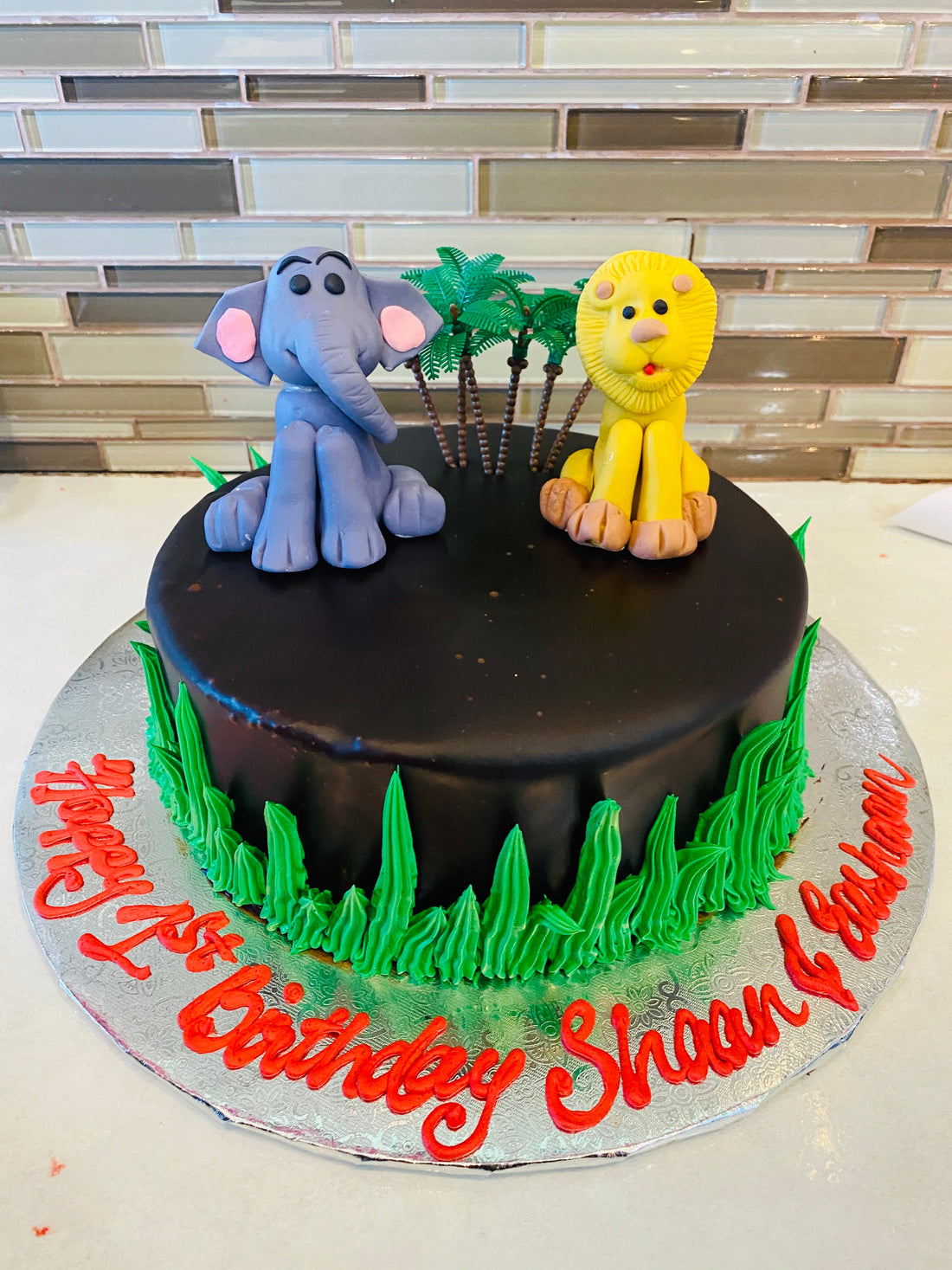 Lion & Elephant Jungle Cake