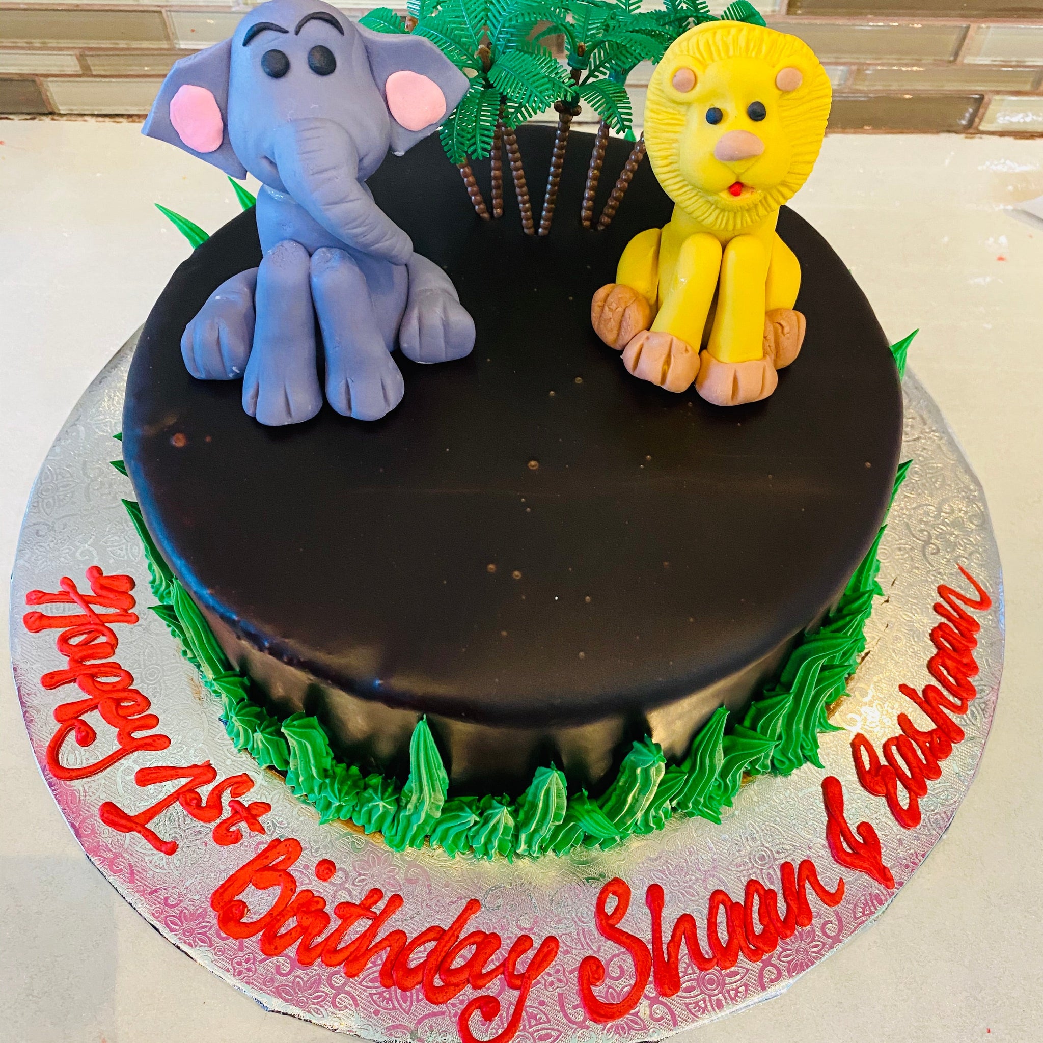 Lion & Elephant Jungle Cake