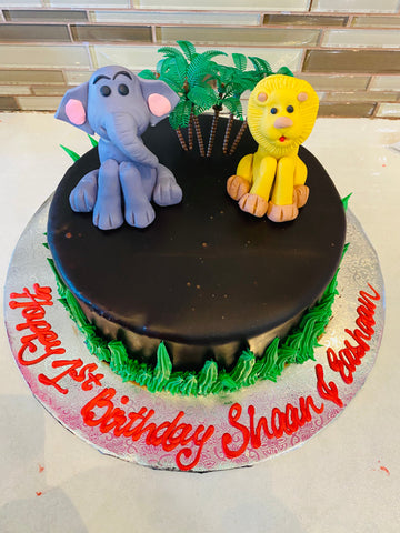 Lion & Elephant Jungle Cake