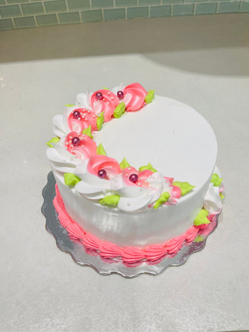 PINK & WHITE MOTHERS DAY CAKE