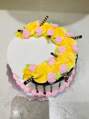 PINK & YELLOW MOTHERS DAY CAKE