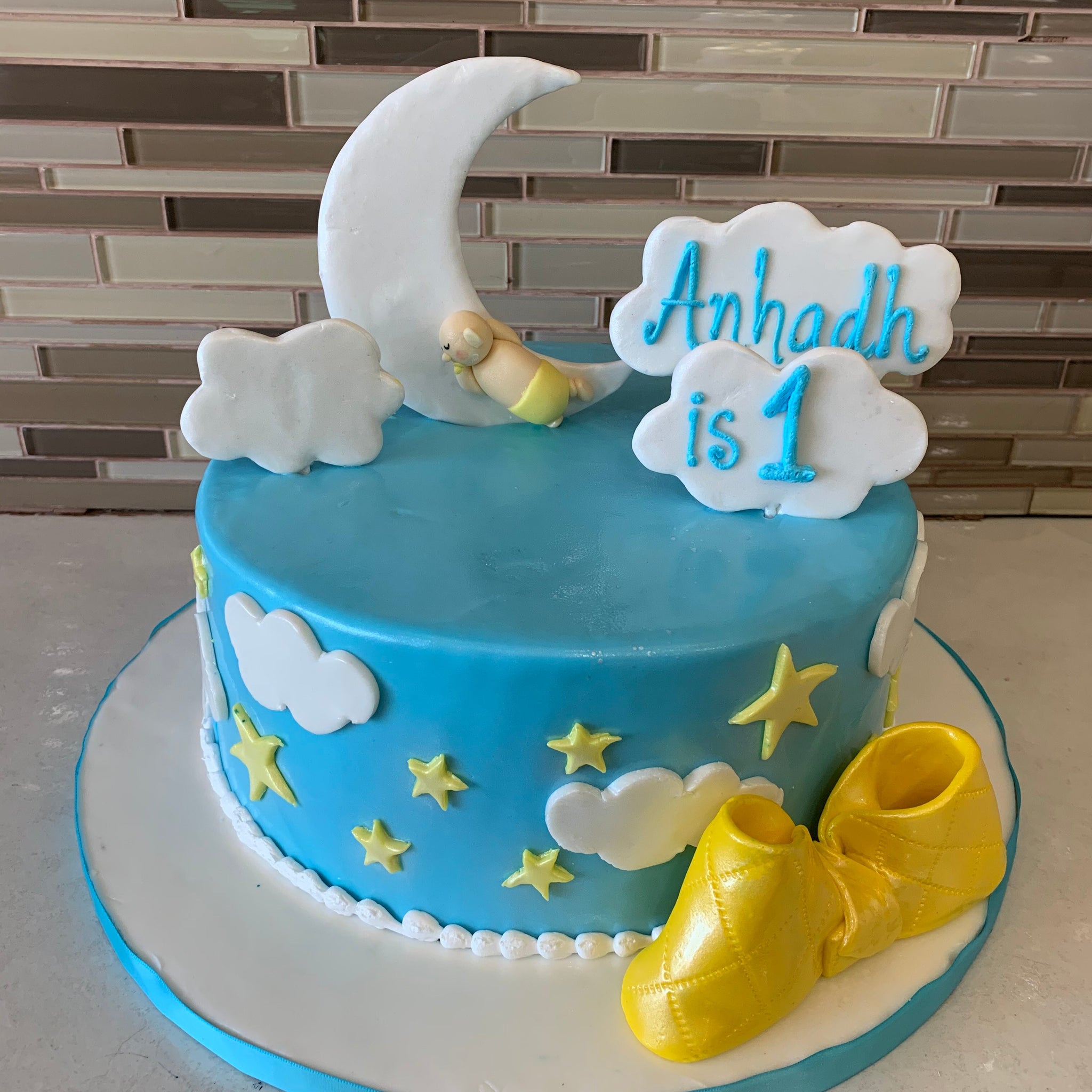 Moon Star Birthday Cake