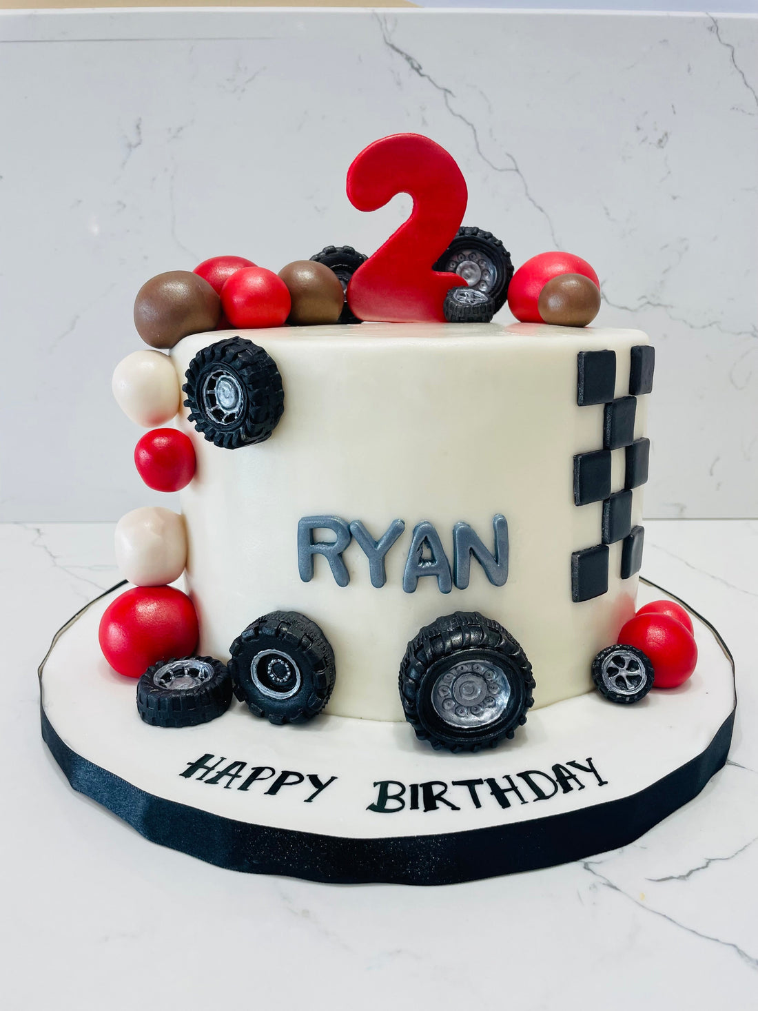 RYAN CAR FONDANT CAKE