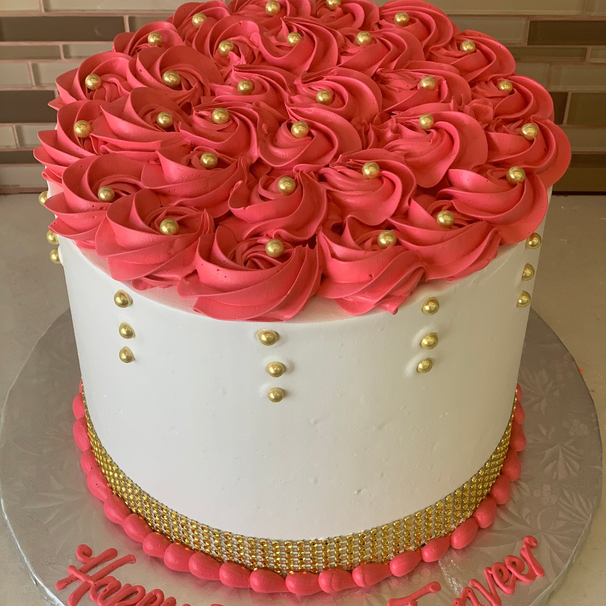 Tanveer Pink Rosette Cake