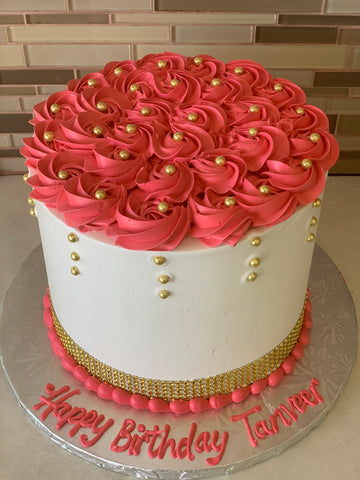 Tanveer Pink Rosette Cake