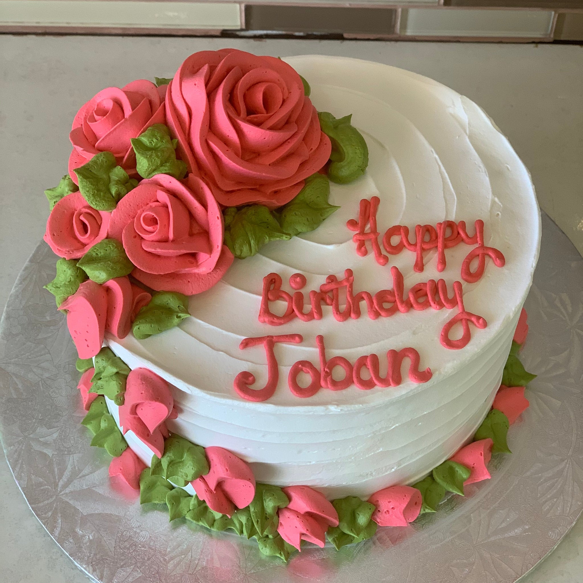 MAGGIE RED FLOWER CAKE