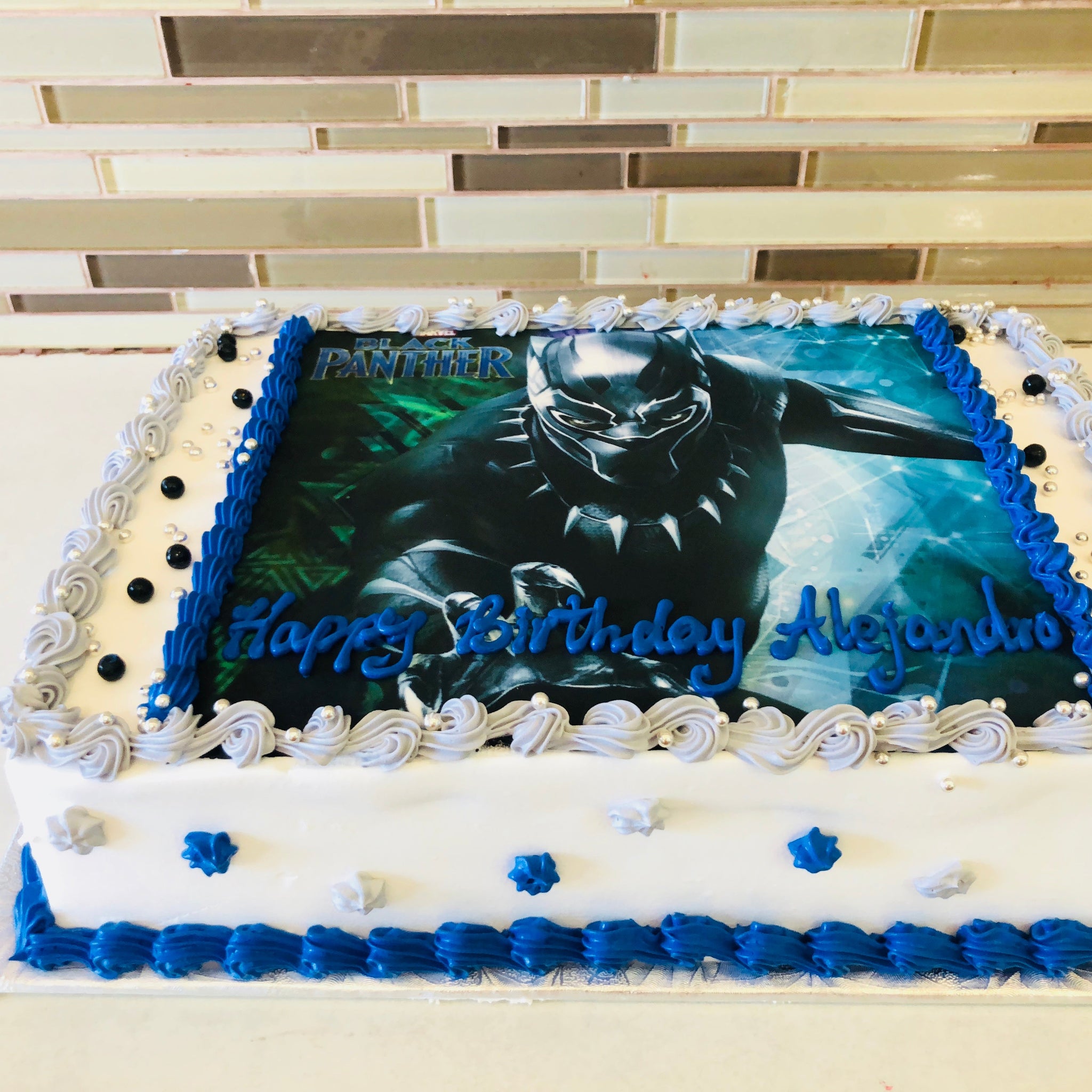 Black Panther Photo Cake