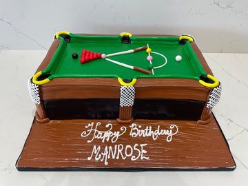 POOL TABLE THEME FONDANT CAKE