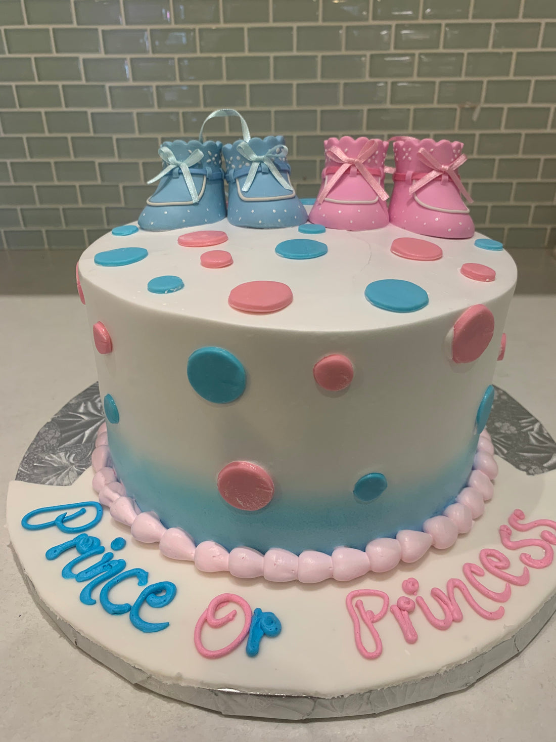 Polka dot Baby shower Cake