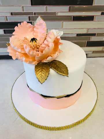 Peach Magnolia Fondant cake