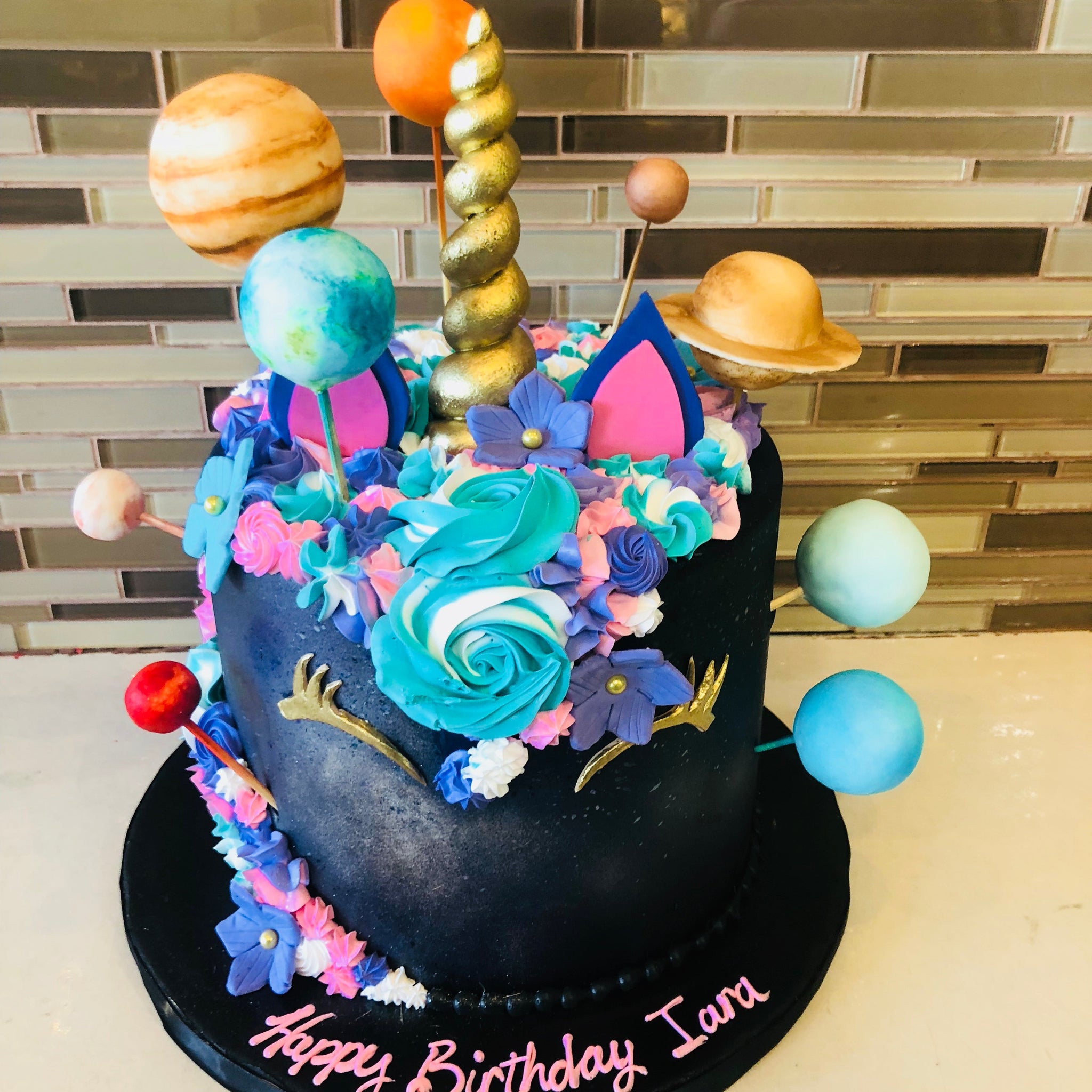 Space Unicorn Fondant Cake