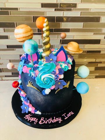 Space Unicorn Fondant Cake