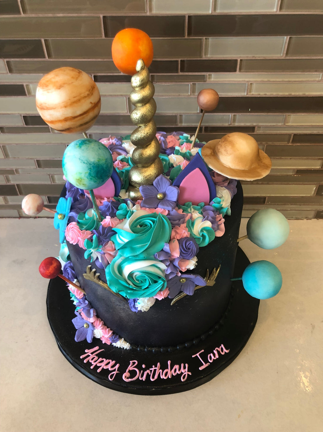 Space Unicorn Fondant Cake