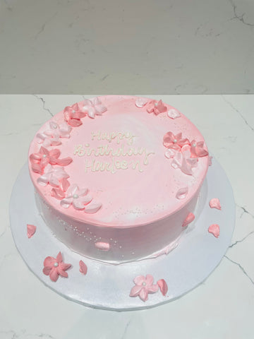 HARLEEN PINK & WHITE BIRTHDAY CAKE