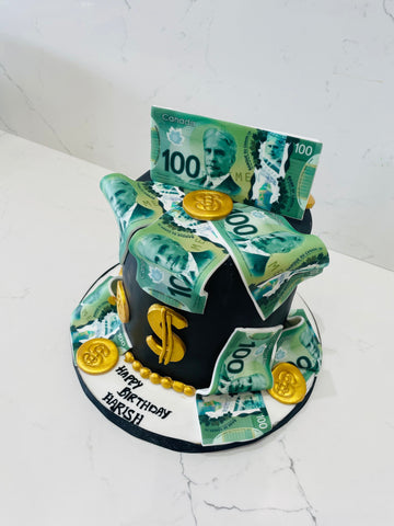 DOLLAR BILLS FONDANT CAKE