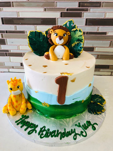 YUG JUNGLE THEME CREAM CAKE