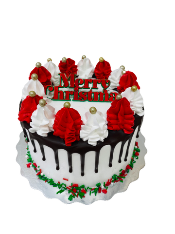 RED & WHITE CHRISTMAS CAKE