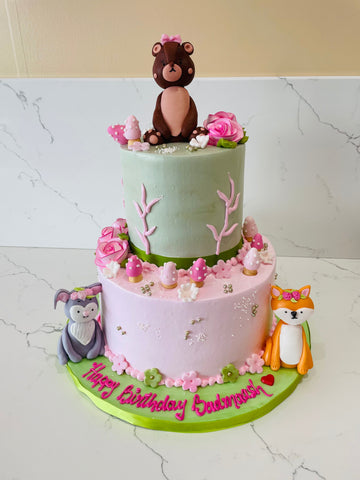 FOREST THEME TIERED CREAM CAKE