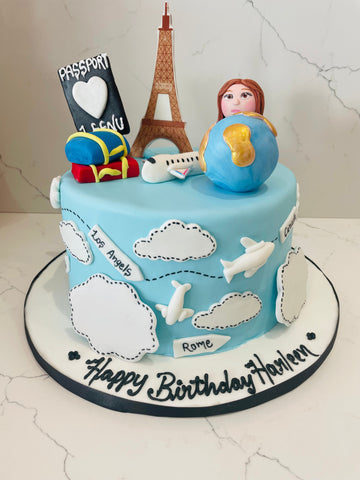 TRAVEL FREAK FONDANT CAKE