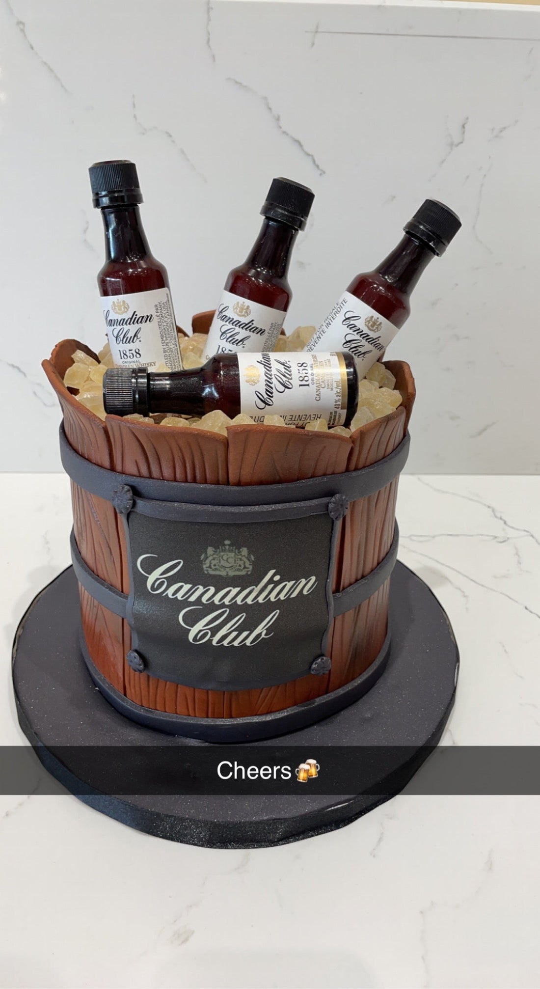 CANADIAN CLUB BOTTLE FONDANT CAKE