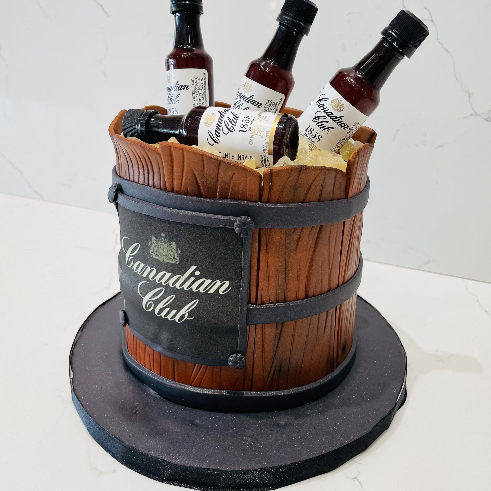 CANADIAN CLUB BOTTLE FONDANT CAKE