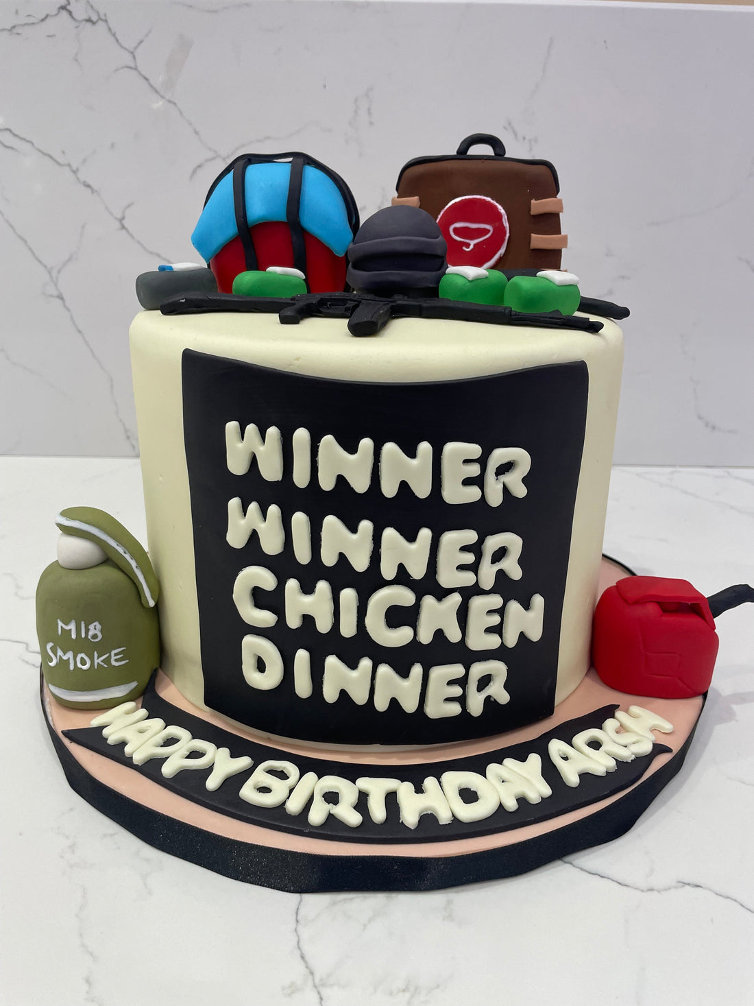 PUBG THEME FONDANT CAKE