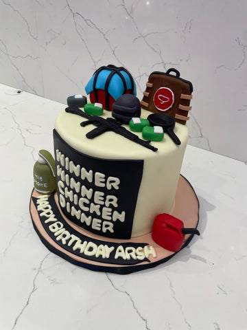 PUBG THEME FONDANT CAKE