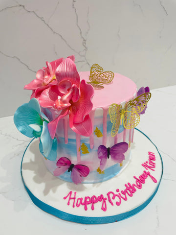 BUTTERFLY SPRING THEME CAKE