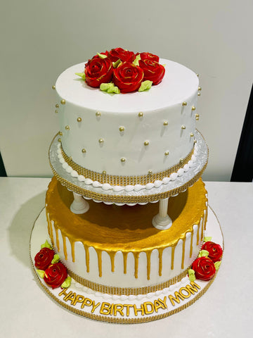 MOMMY GOLD TIERED CREAM CAKE